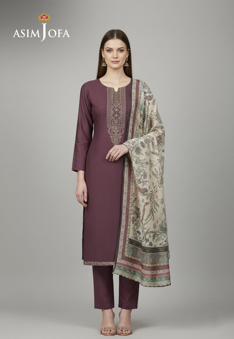 Ajso-254 Unstitched 3 Pcs Shirt Dupatta Trouser
