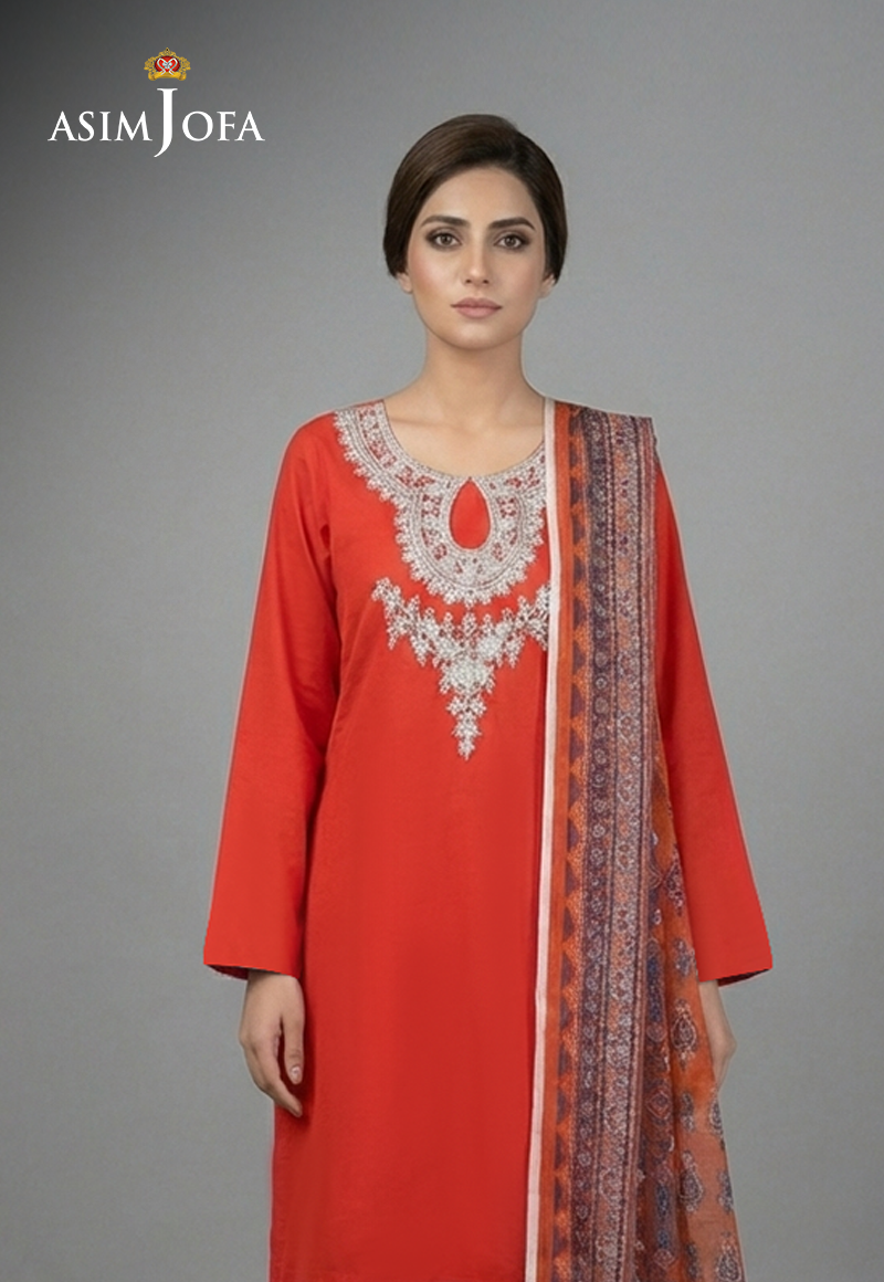 Ajso-276 Unstitched 2 Pcs Shirt Dupatta