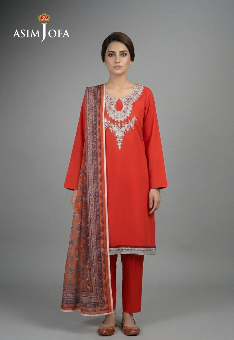 Ajso-276 Unstitched 2 Pcs Shirt Dupatta