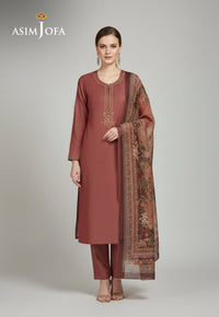 Ajso-281 Unstitched 3 Pcs Shirt Dupatta Trouser