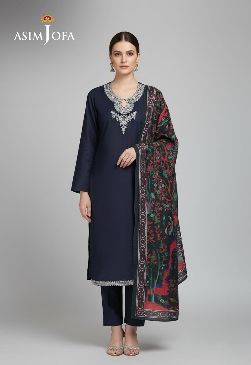 Ajso-290 Unstitched 3 Pcs Shirt Dupatta Trouser