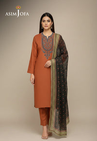 AJSO-308 Unstitched 3 Pcs Shirt Dupatta Trouser