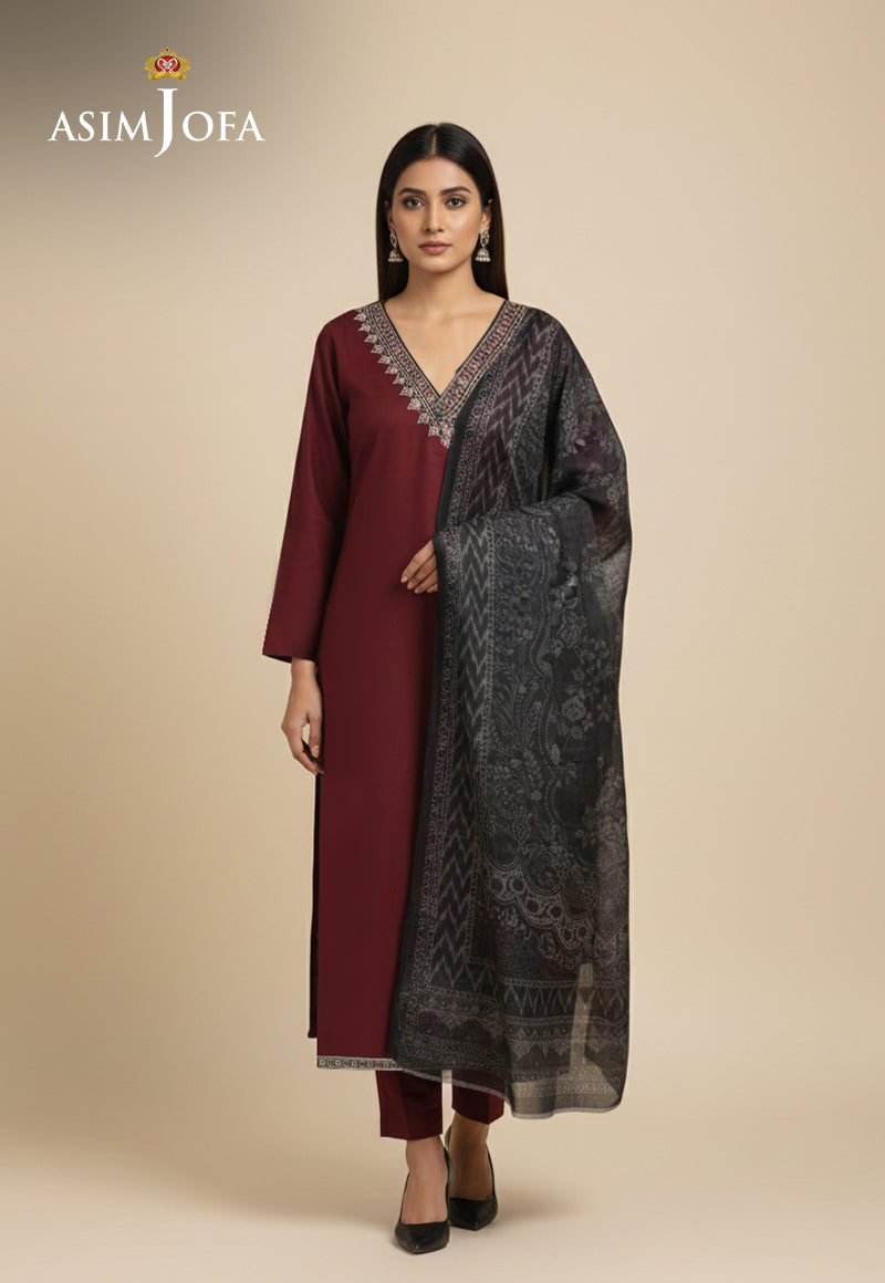 AJUEV-11 EMBROIDERED AYUDIA ZARI NET UNSTITCHED 3 PCS