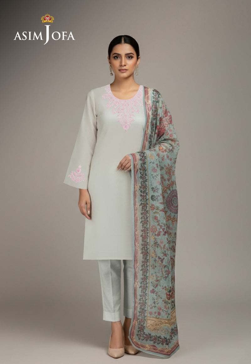 Ajso-402 Unstitched 2 Pcs Shirt Dupatta