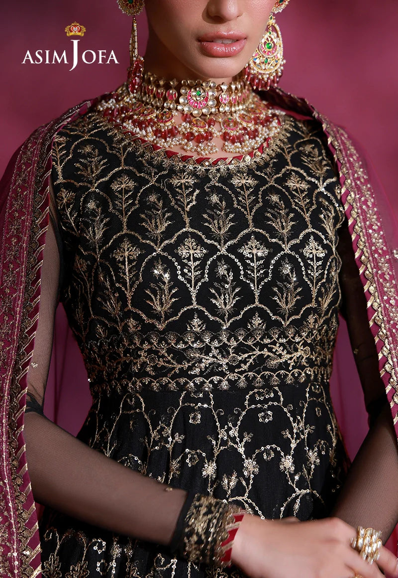 AJULFID-01 Embroidered Net Stitched 3 Pcs