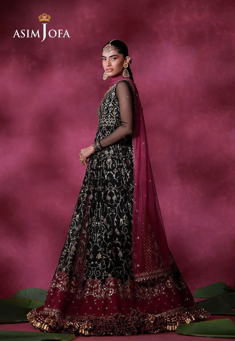 AJULFID-01 Embroidered Net Stitched 3 Pcs