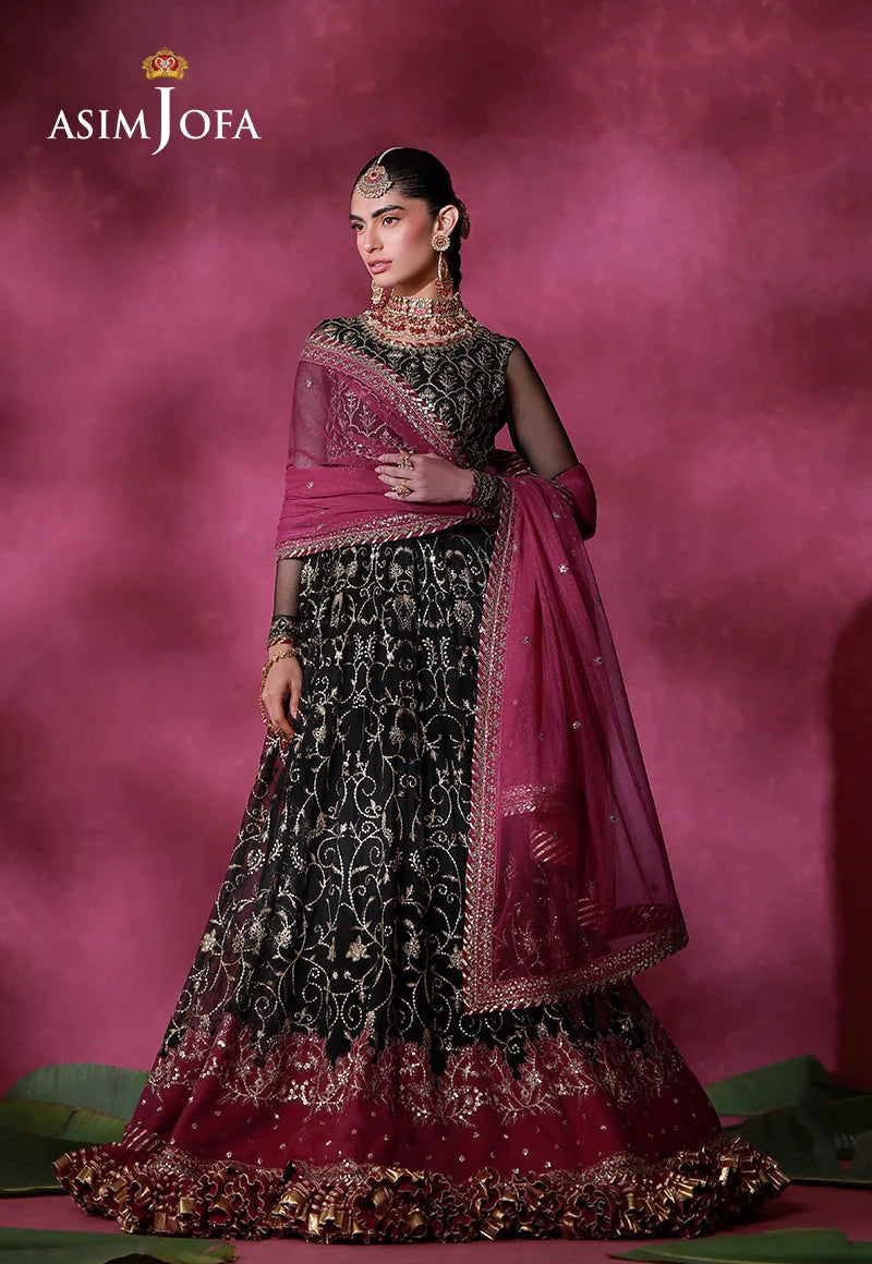 AJULFID-01 Embroidered Net Stitched 3 Pcs