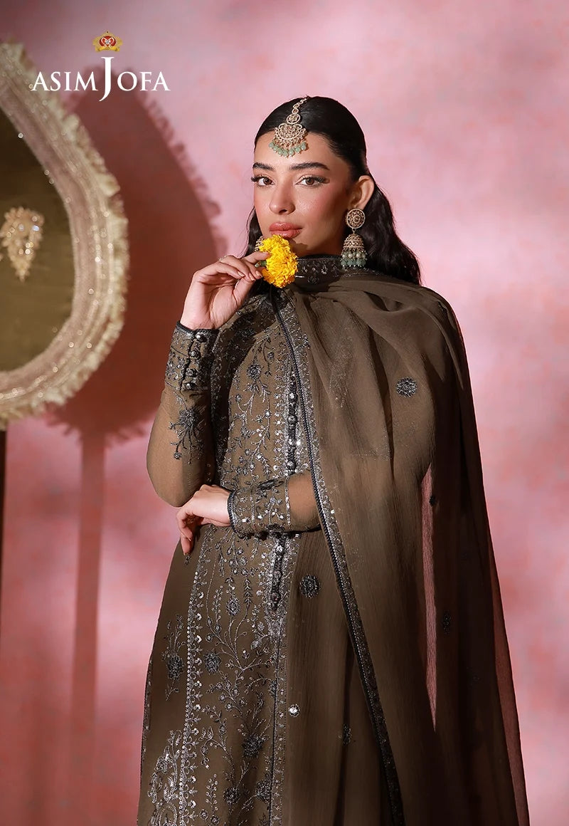 AJULFI-04 Embroidered Chiffon Unstitched 3 Pcs