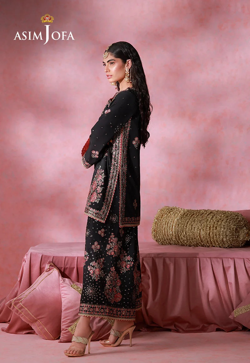 AJULFID-07 Embroidered Silk Stitched 2 Pcs