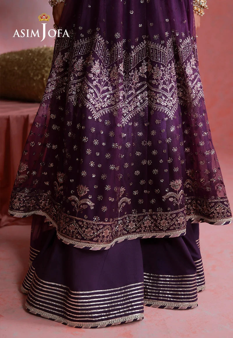 Ajulfi-09 Embroidered Net Unstitched 2 Pcs