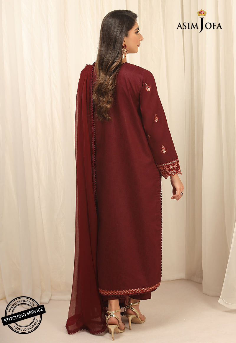 AJWED-14 EMBROIDERED SELF-JACQUARD STITCHED 3 PCS