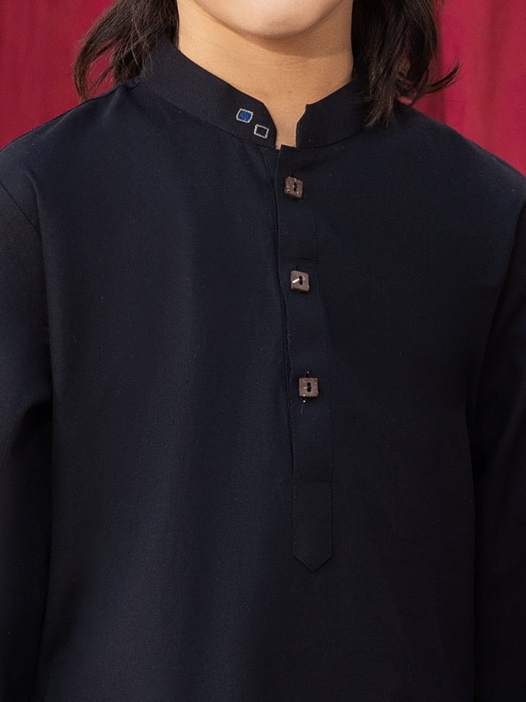 Black Cotton Kurta - ALBY-K-003
