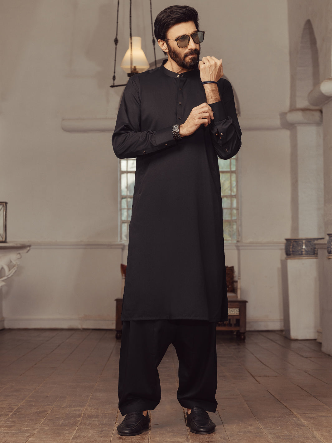 Black Plain Kameez Shalwar - ALET-KS-3014-R2