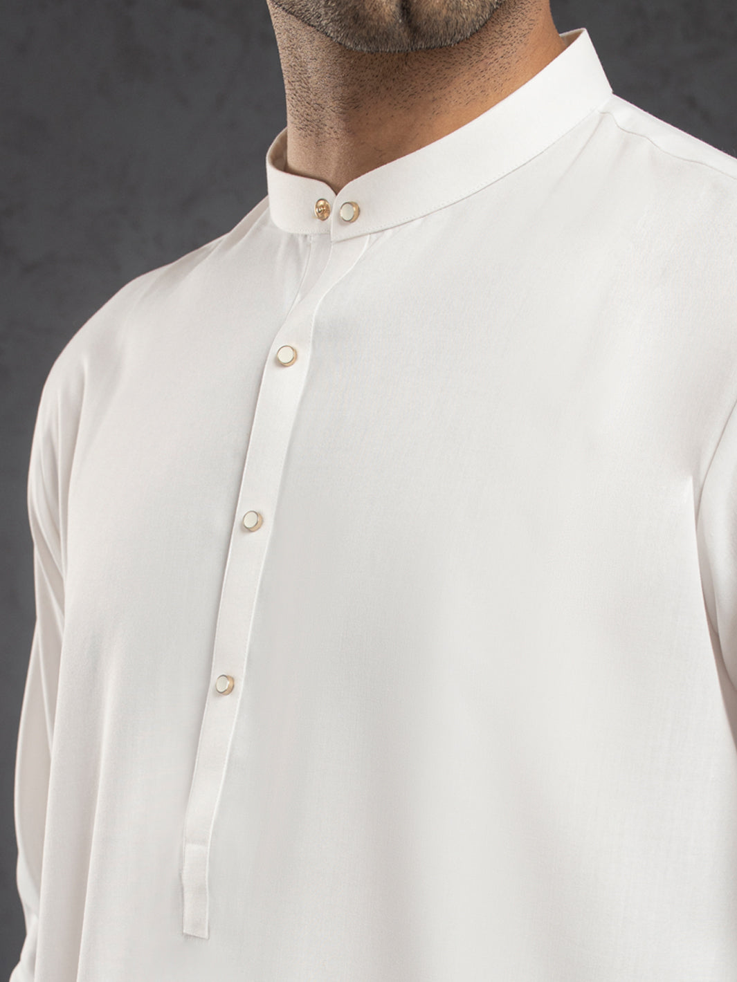 White Plain Kurta Trousers - ALET-KT-3001-R3
