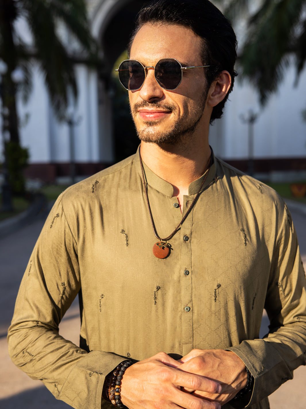 Green Cotton Kurta - AL-K-1147A