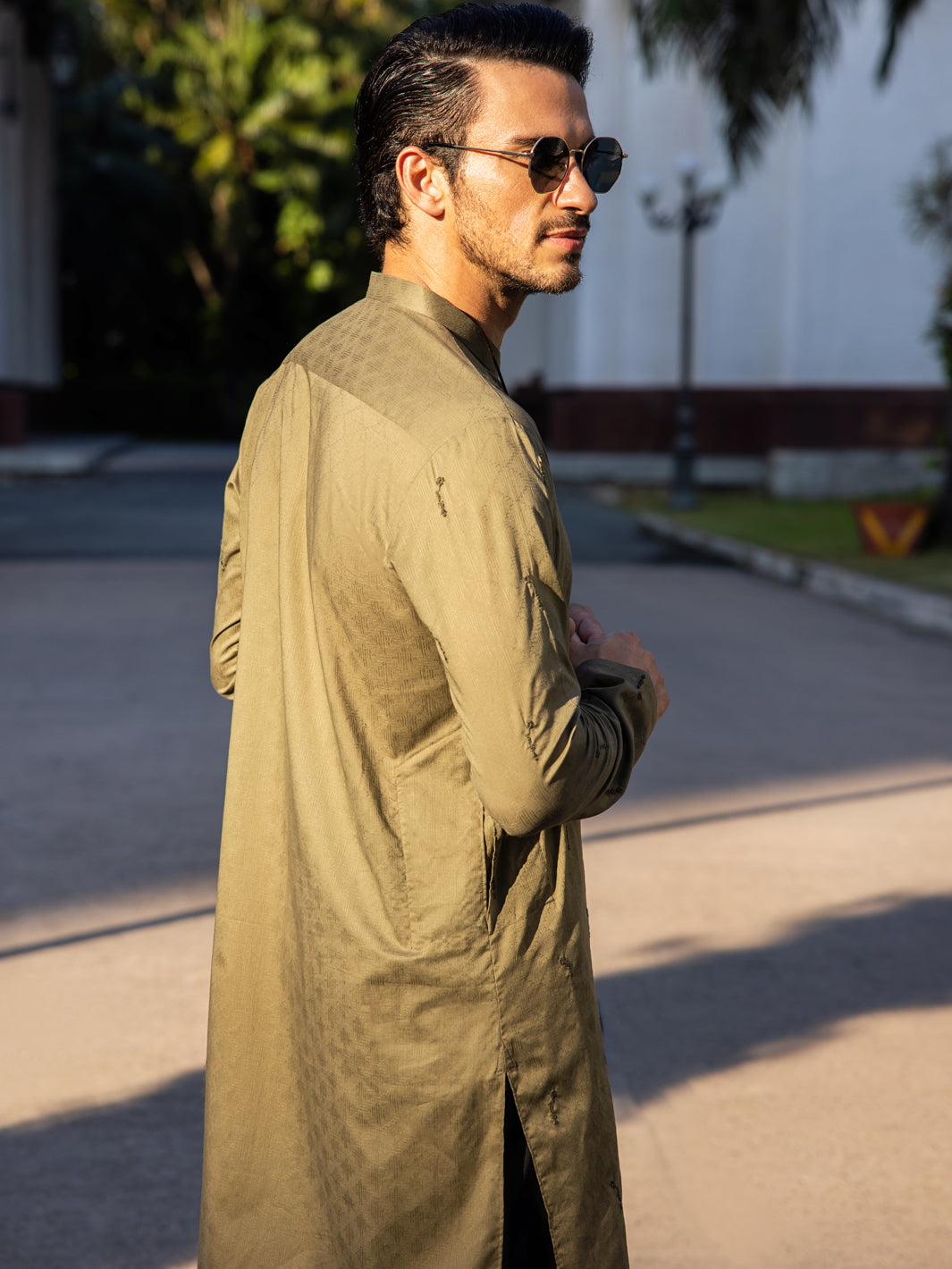 Green Cotton Kurta - AL-K-1147A