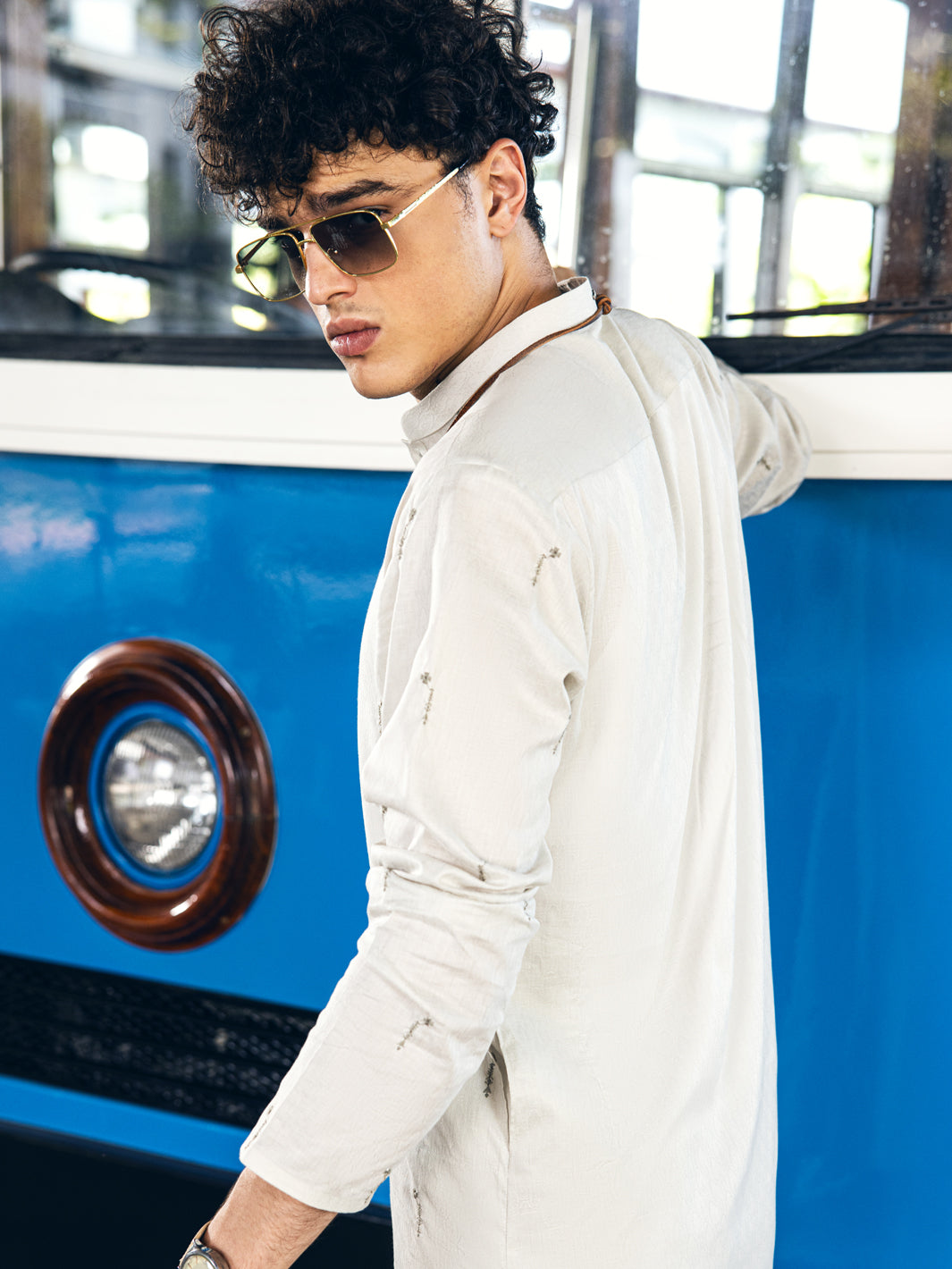 Light Grey Cotton Kurta - AL-K-1147C