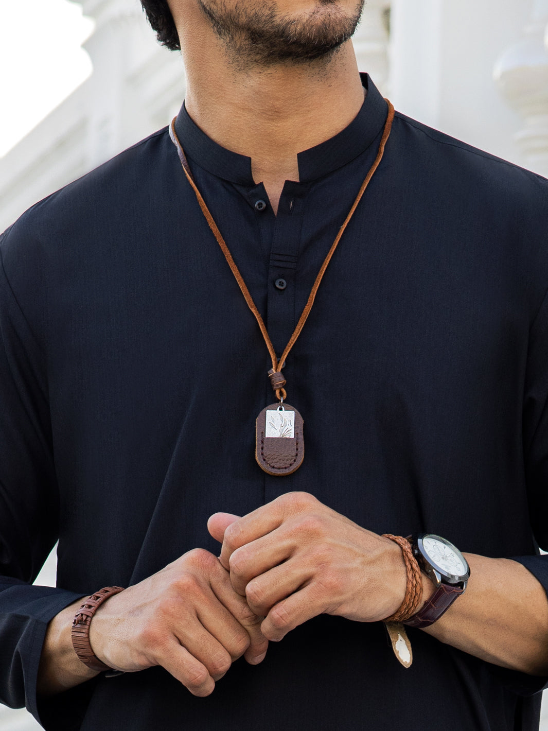Black Blended Kurta - AL-K-1148C