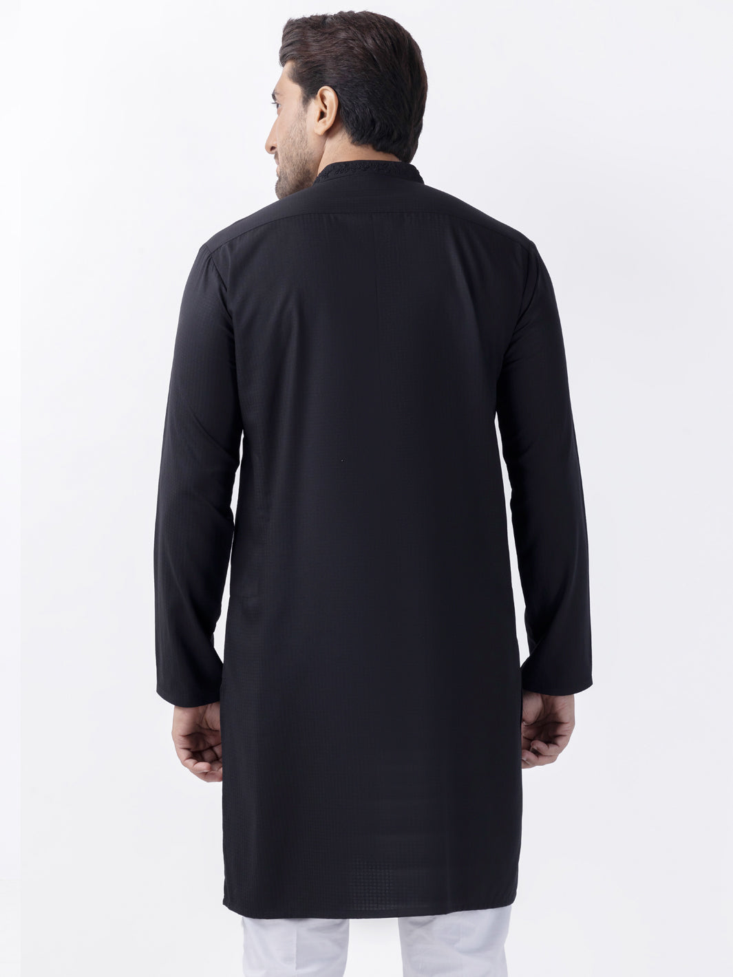 Black Blended Kurta - AL-K-1157C