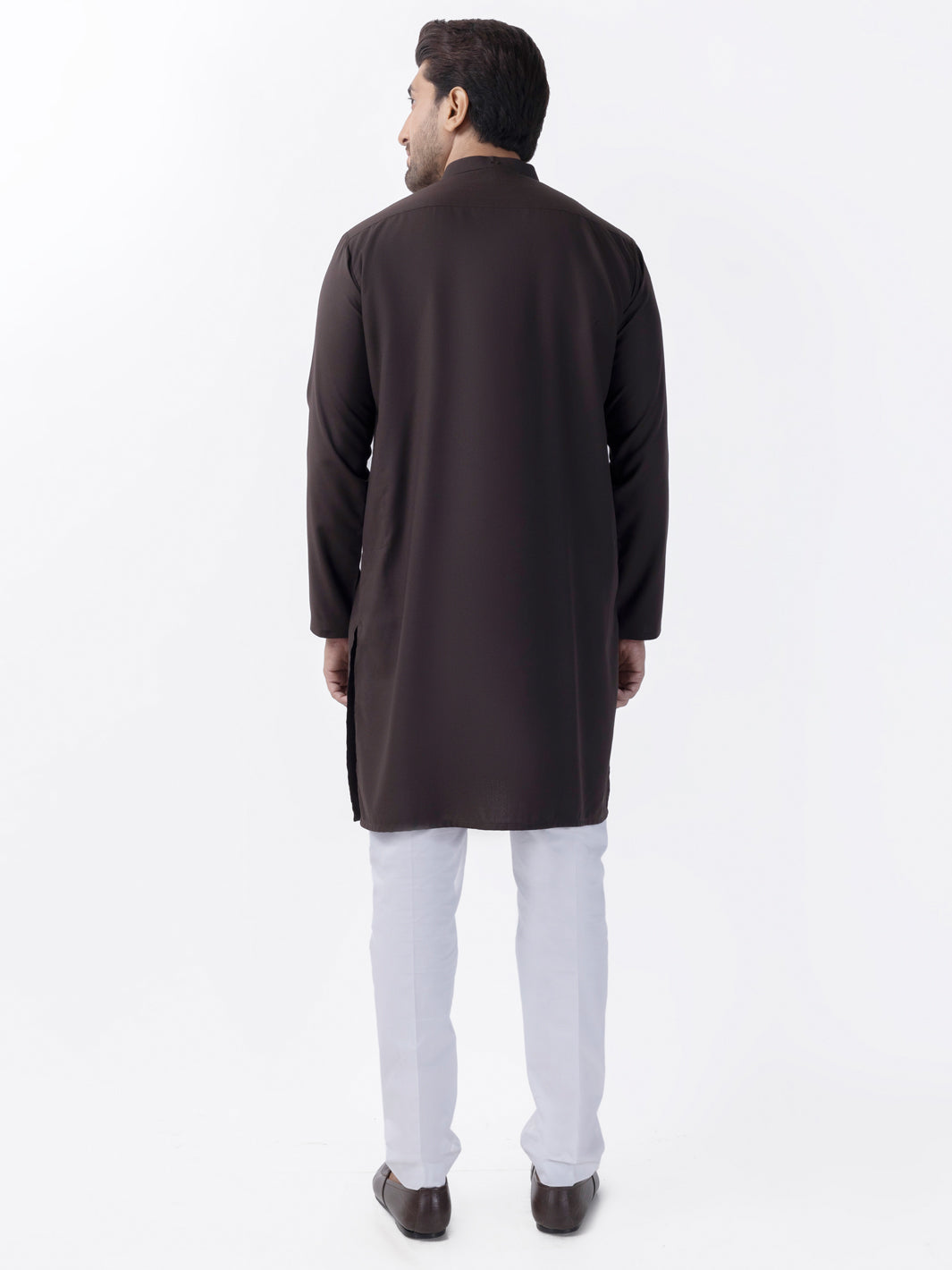 Dark Brown Blended Kurta - AL-K-1159