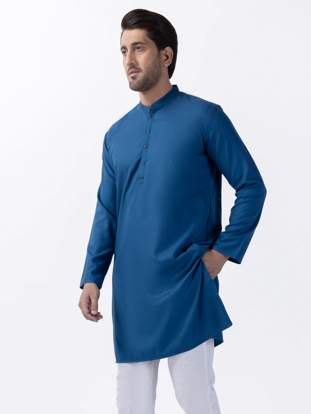 Blue Blended Kurta - AL-K-1166
