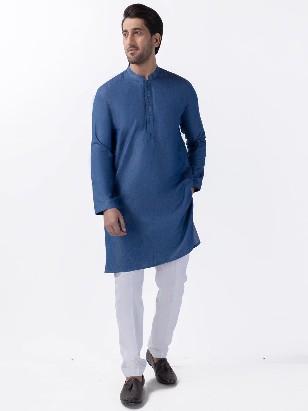 Blue Blended Kurta - AL-K-1173