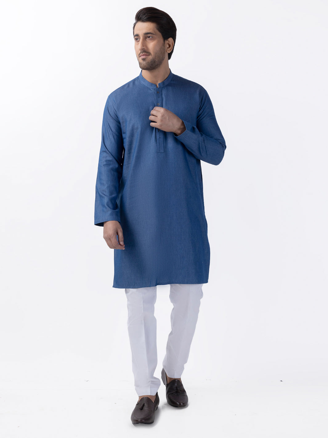 Blue Blended Kurta - AL-K-1173