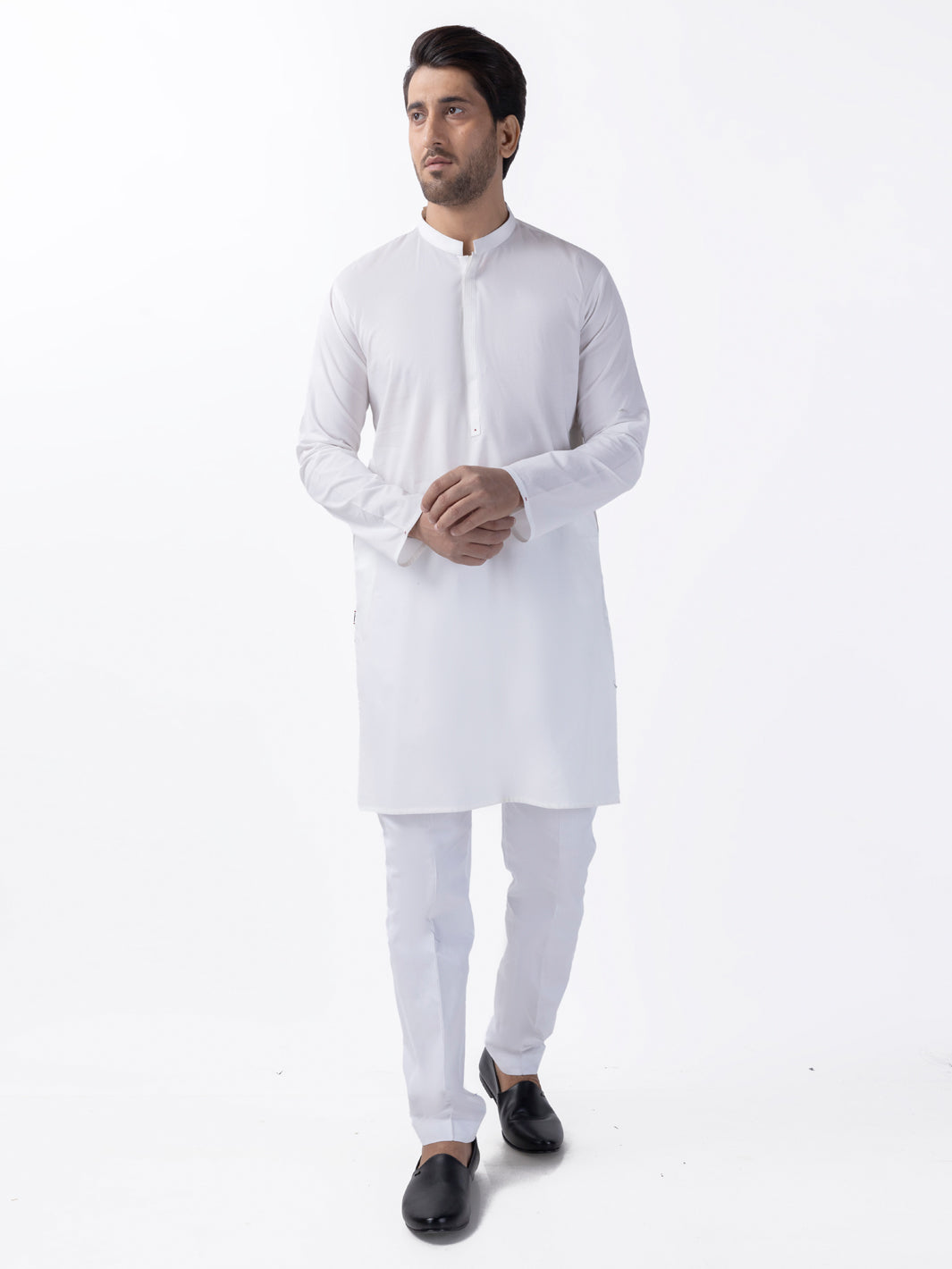 White Blended Kurta - AL-K-1194A