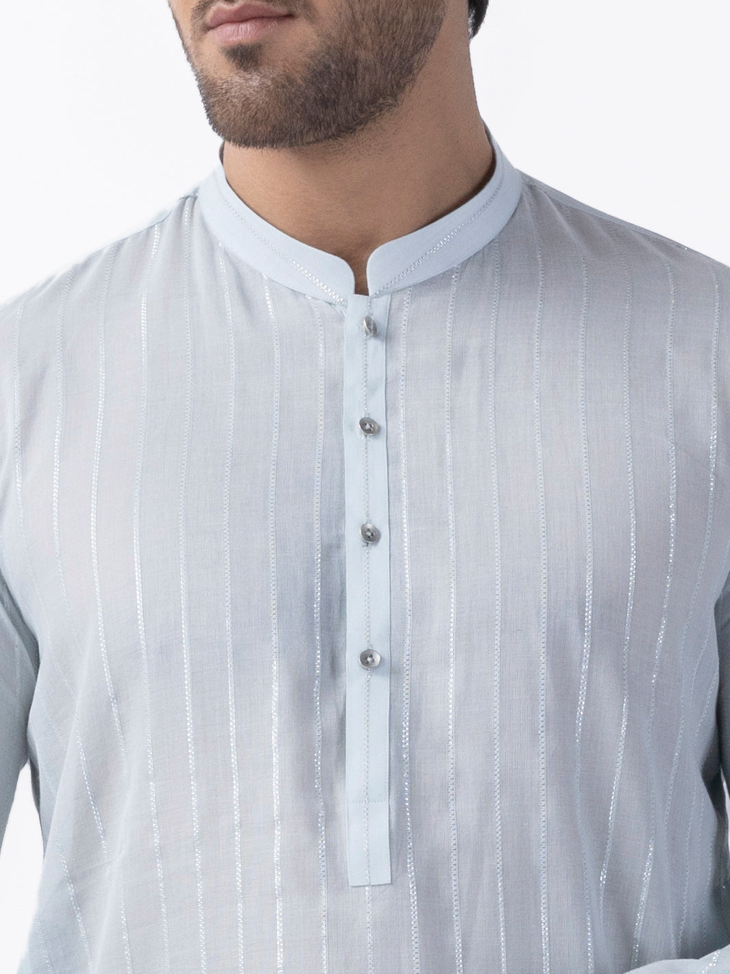 Sky Blue Cotton Kurta - AL-K-1196B