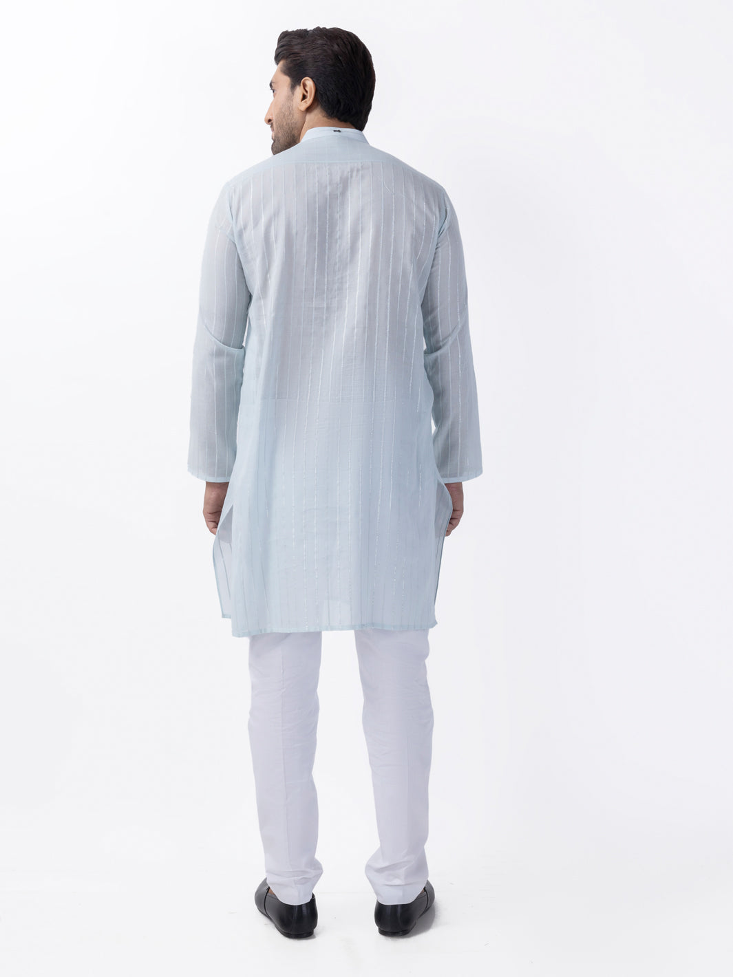 Sky Blue Cotton Kurta - AL-K-1196B