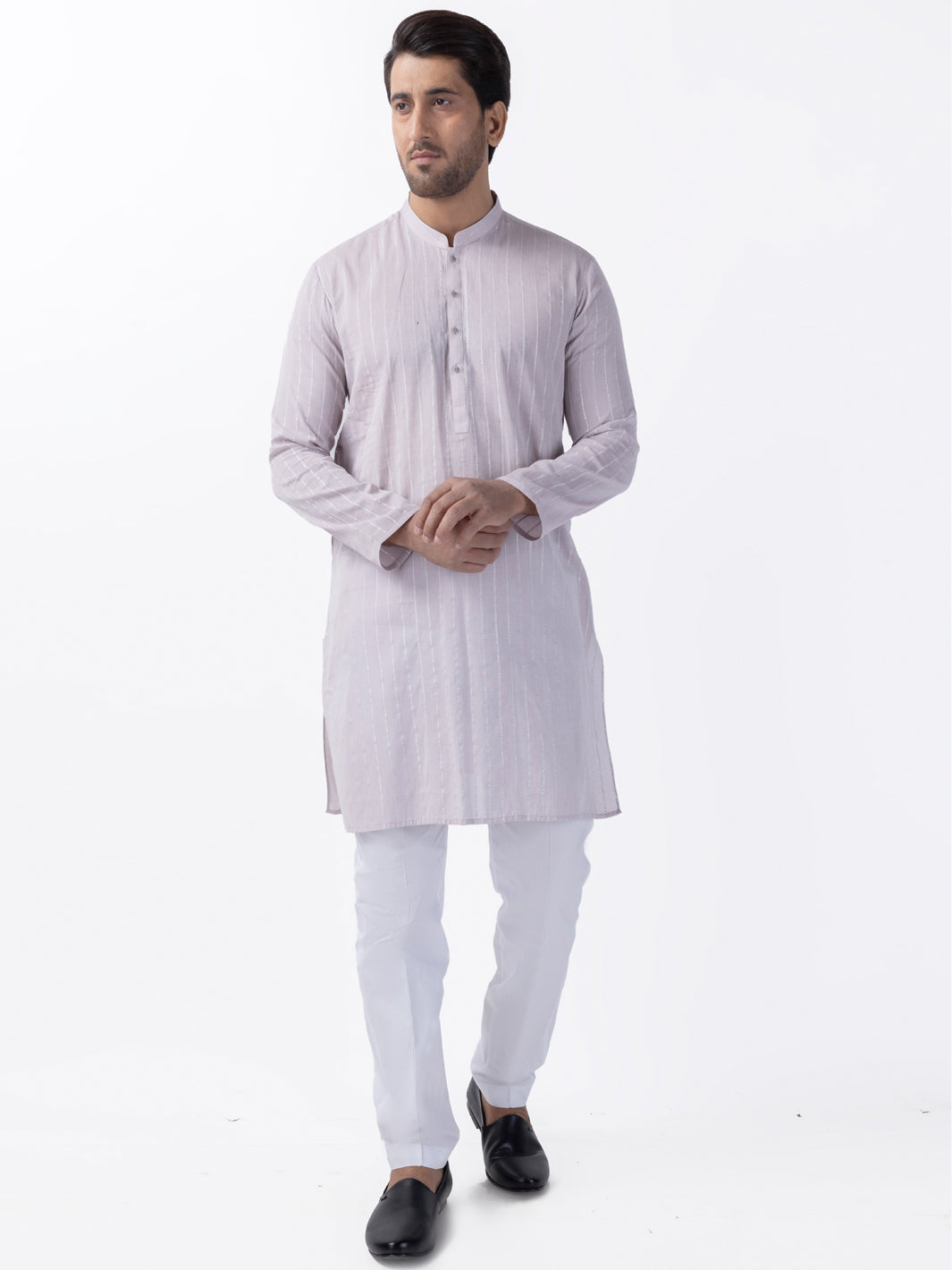 Light Pink Cotton Kurta - AL-K-1196C