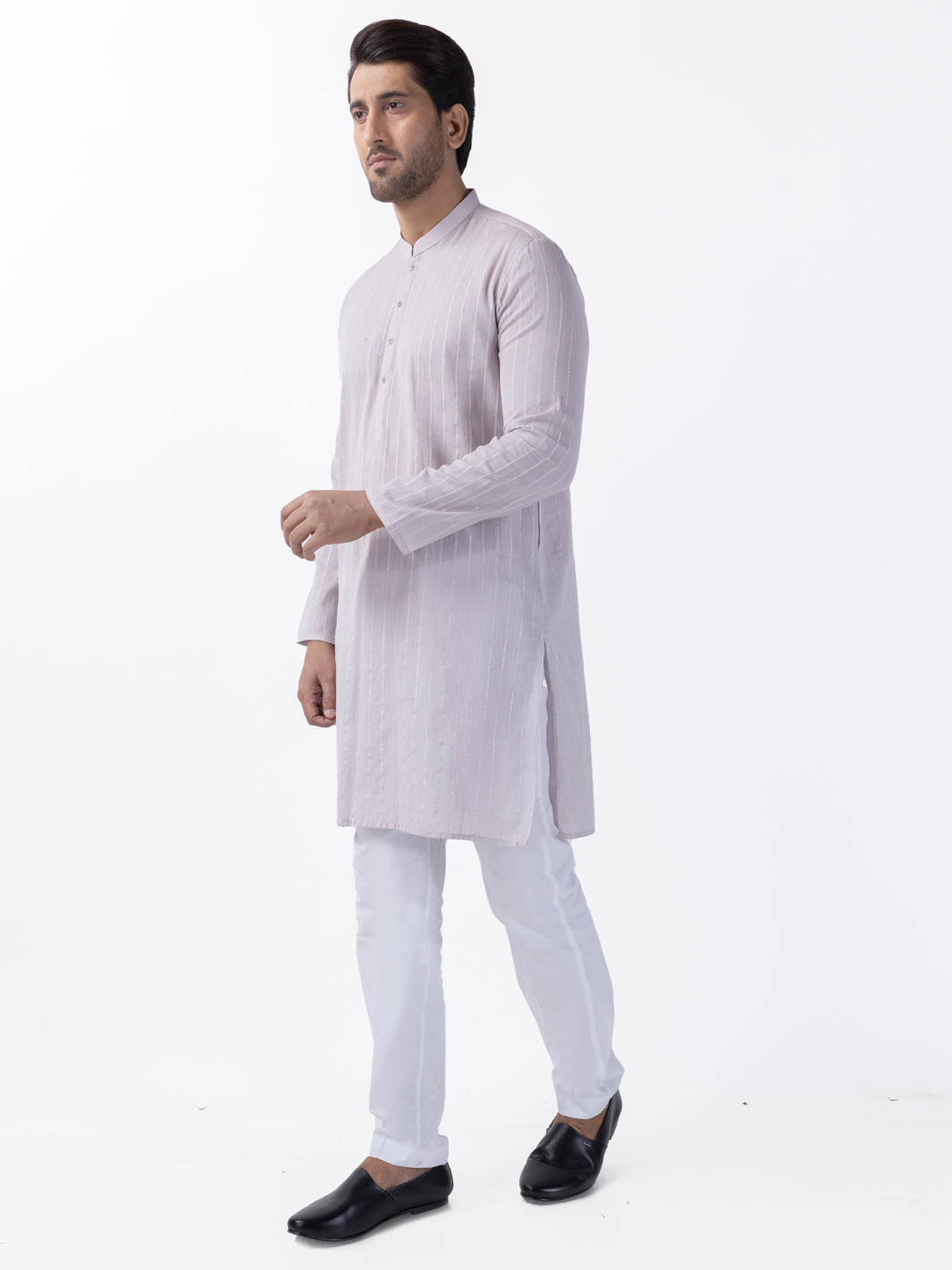 Light Pink Cotton Kurta - AL-K-1196C