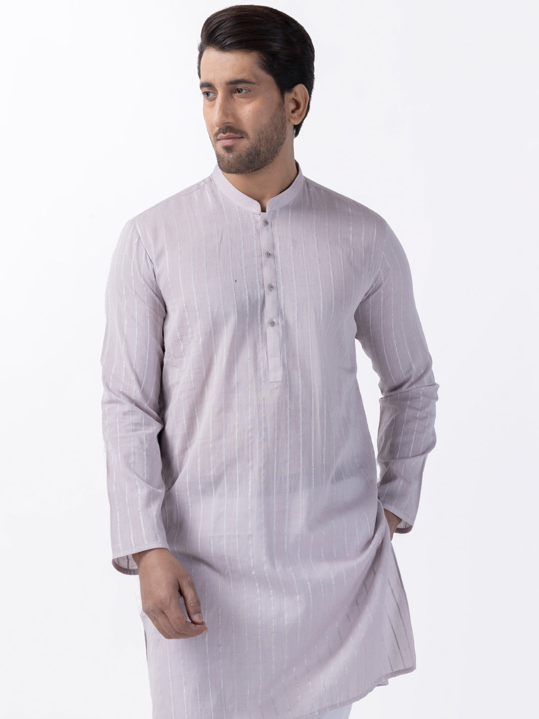 Light Pink Cotton Kurta - AL-K-1196C