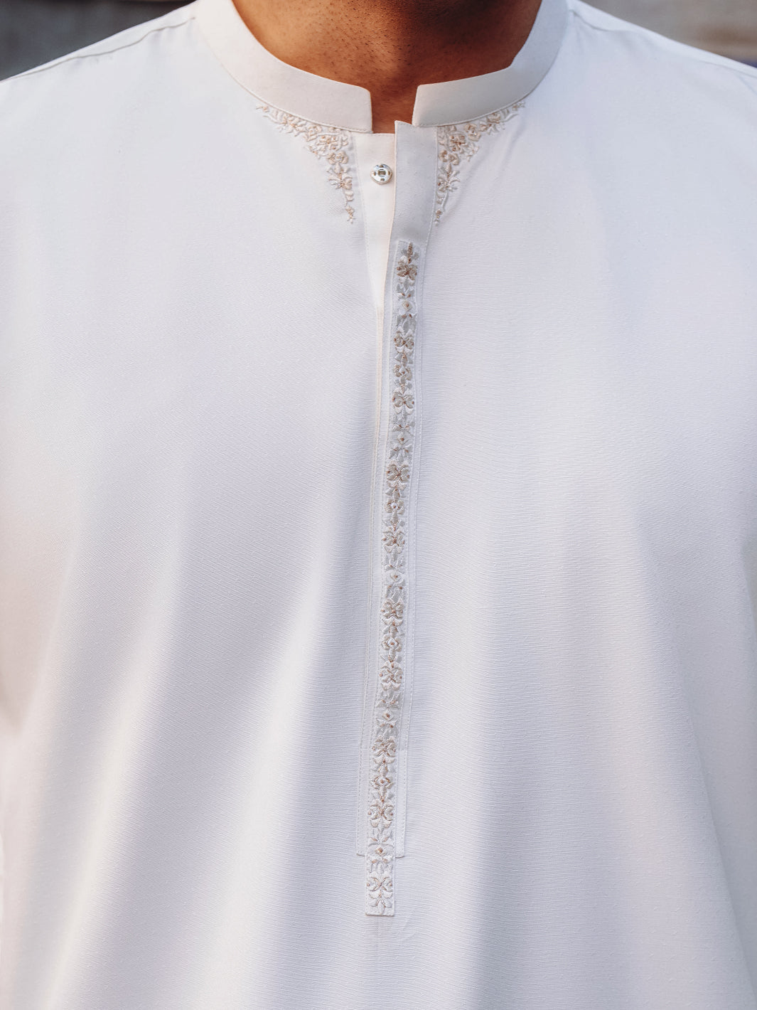 White Blended Kurta - AL-K-1254