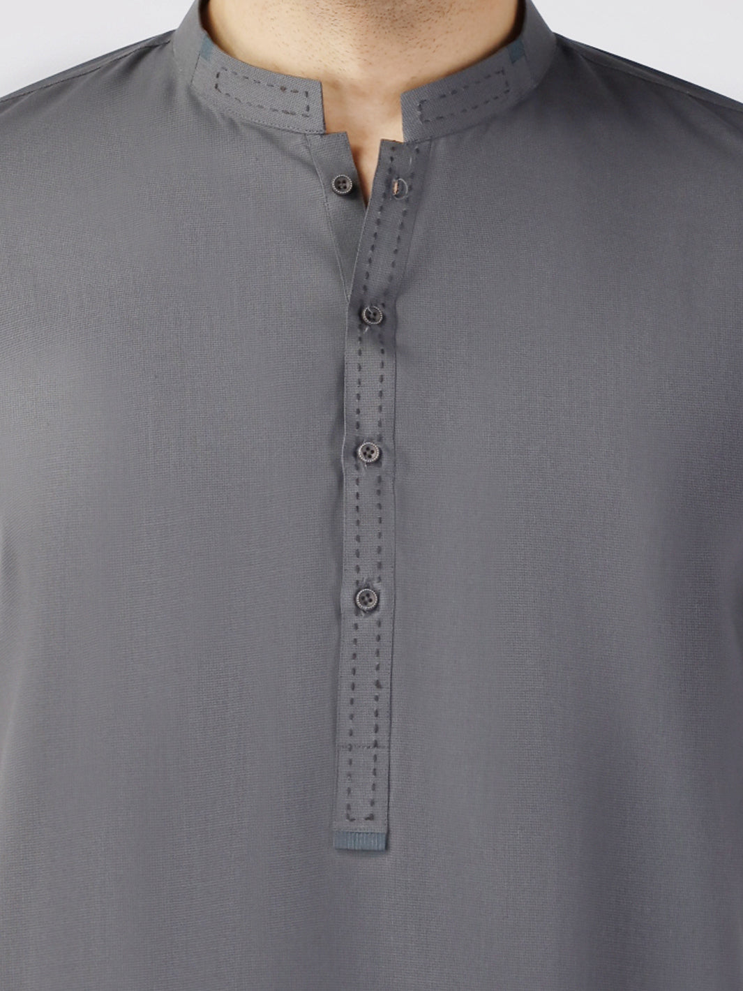 Grey Blended Kurta - AL-K-1258
