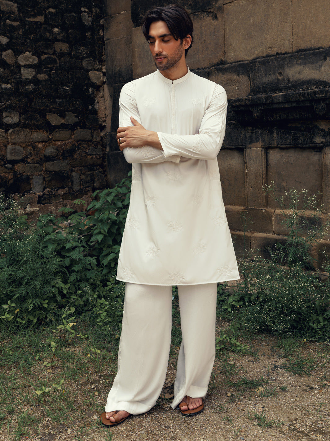 White Semi-Formal Kurta - AL-K-1275
