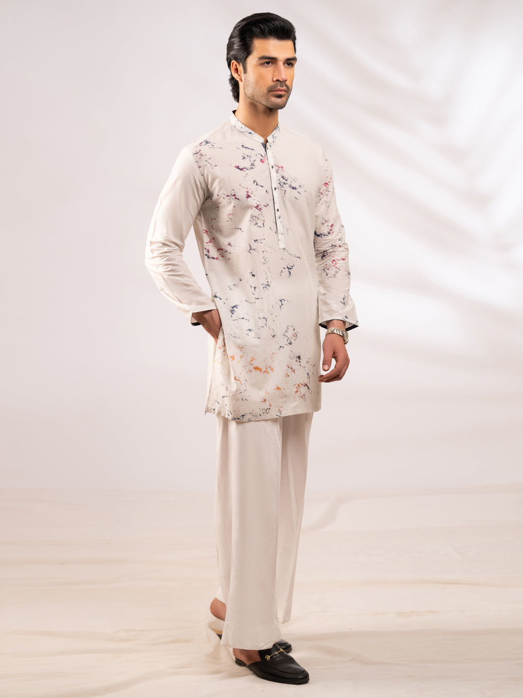 Sky Blue Cotton Kurta - AL-K-1284