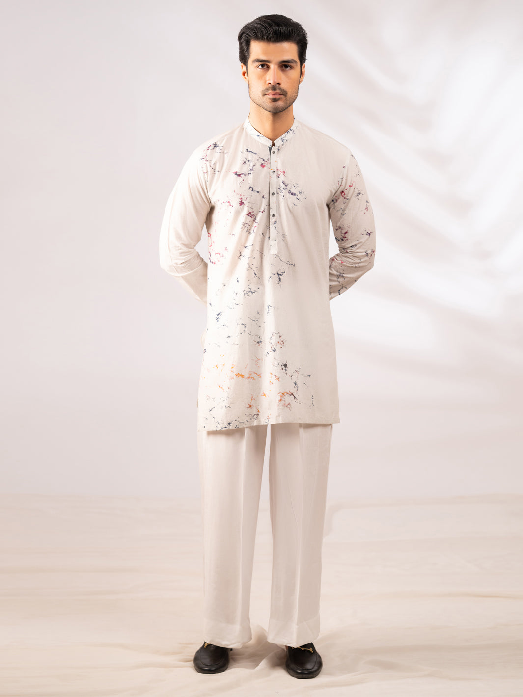 Sky Blue Cotton Kurta - AL-K-1284