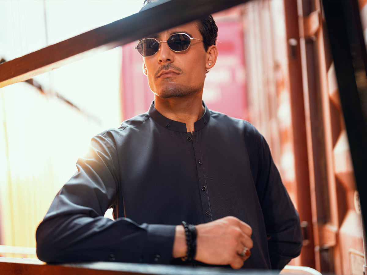 Grey Kameez Shalwar - AL-KS-3287