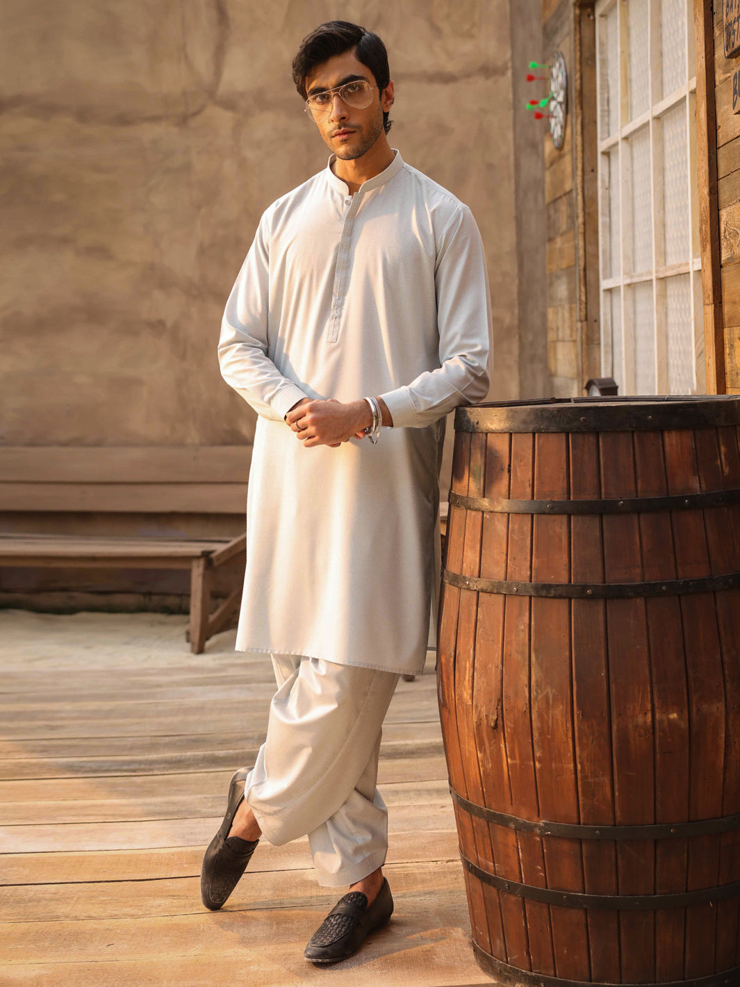 Light Blue Cut & Sew Kameez Shalwar - AL-KS-3334