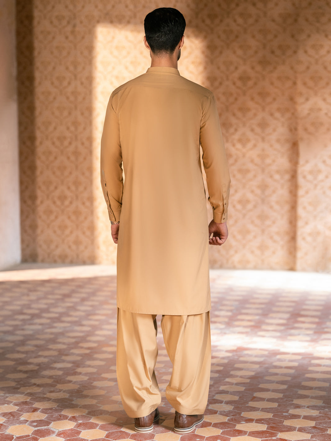 Mustard Kameez Shalwar - AL-KS-3387