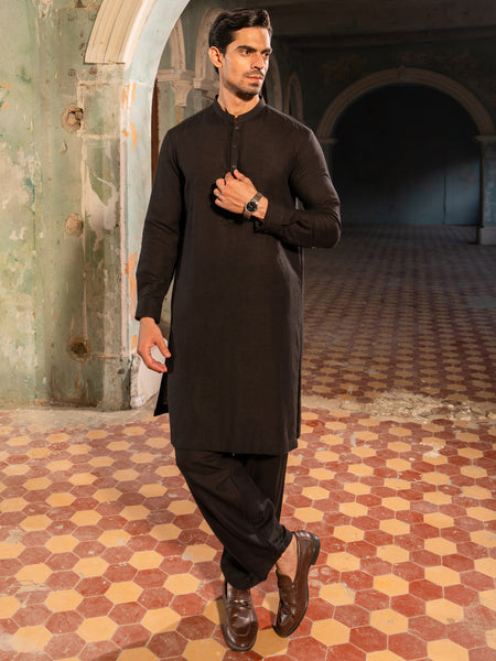 Black Kameez Shalwar - AL-KS-3399