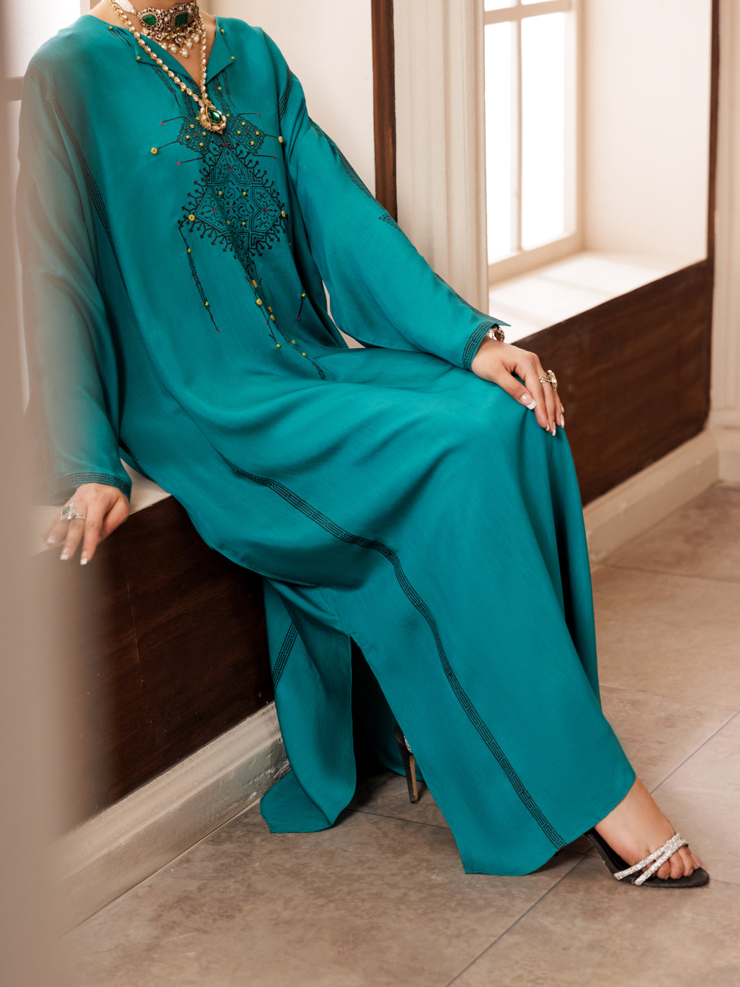 Turquoise Maple Silk Tunic - AL-LK-1007