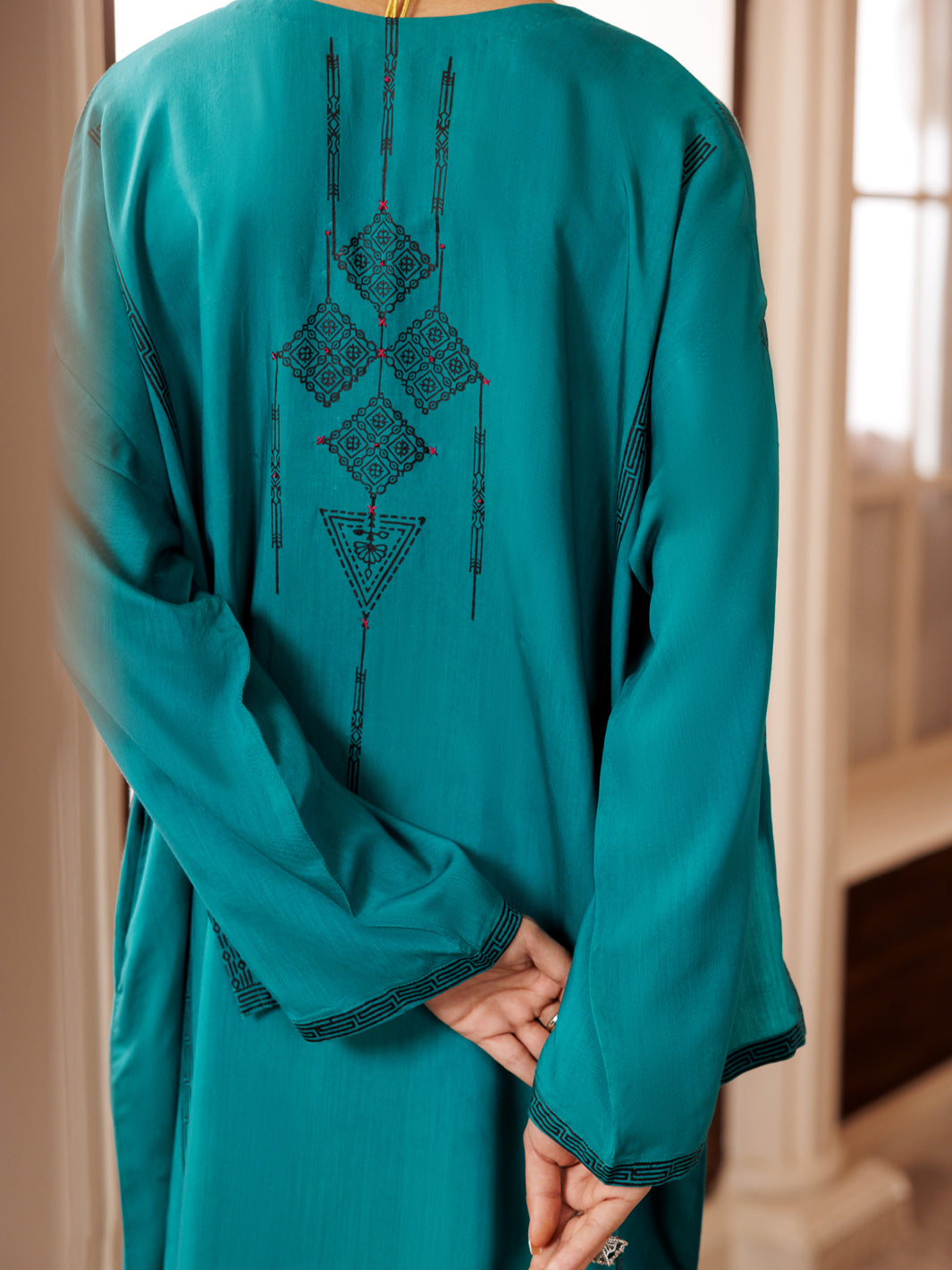 Turquoise Maple Silk Tunic - AL-LK-1007