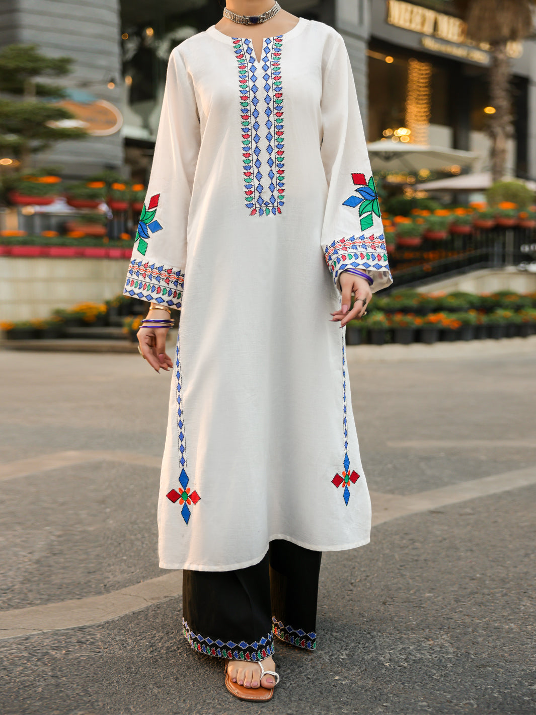 White Lawn Kurti - AL-LK-1168