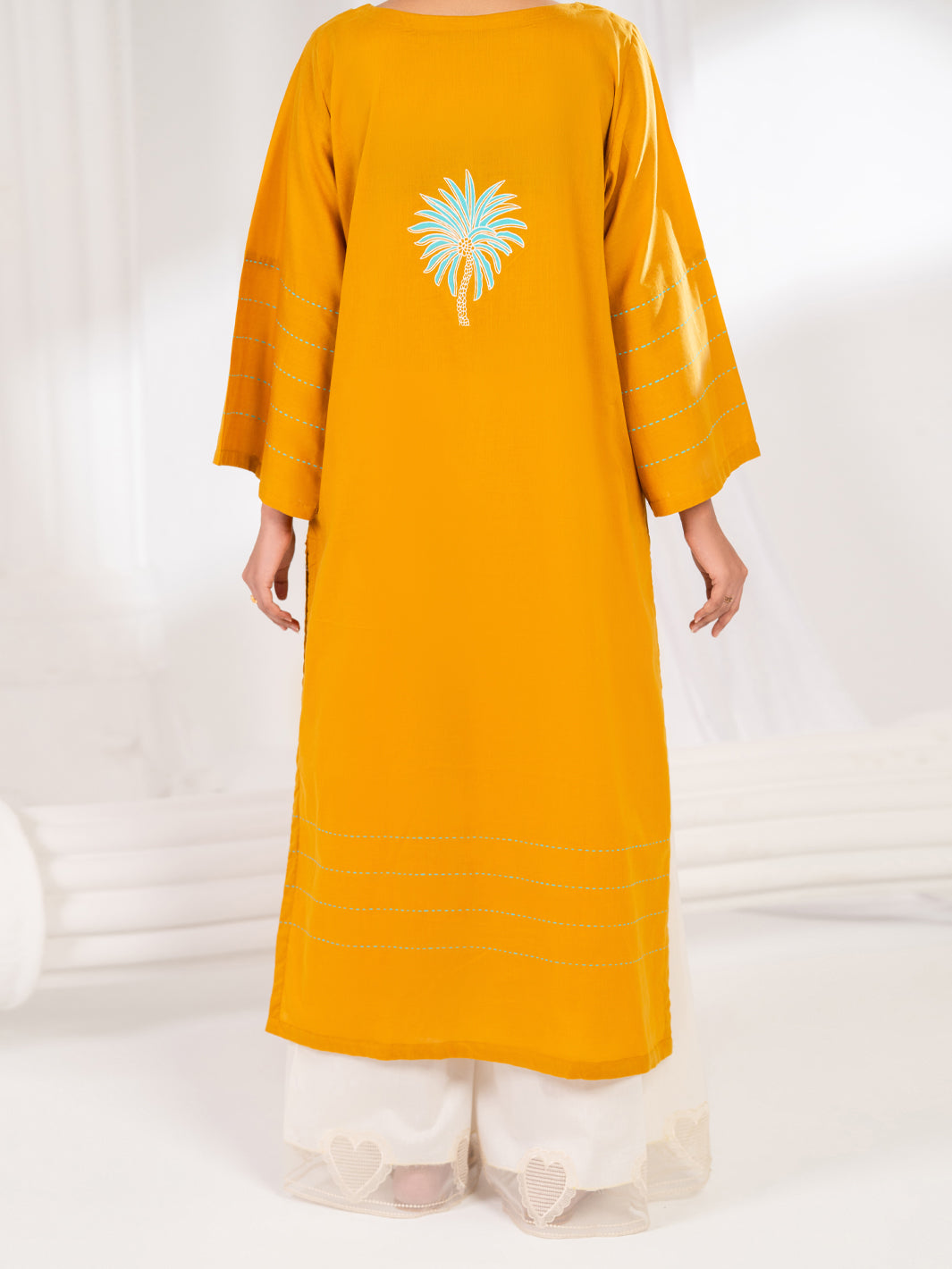 Mustard Lawn Kurti - AL-LK-1185