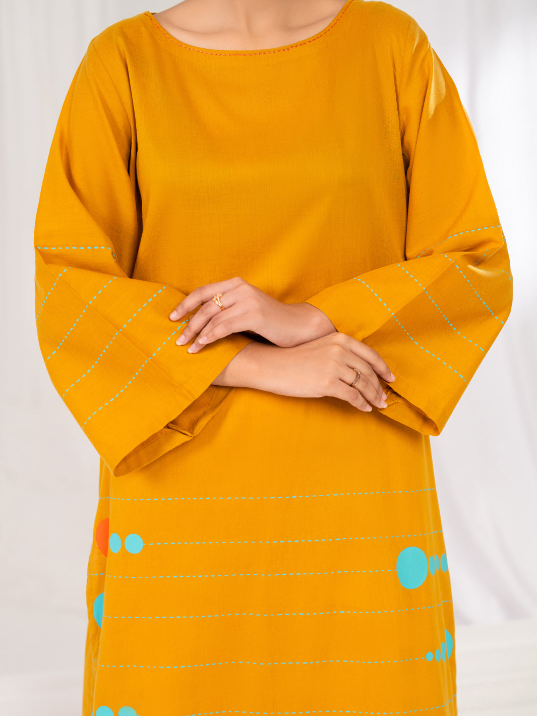 Mustard Lawn Kurti - AL-LK-1185