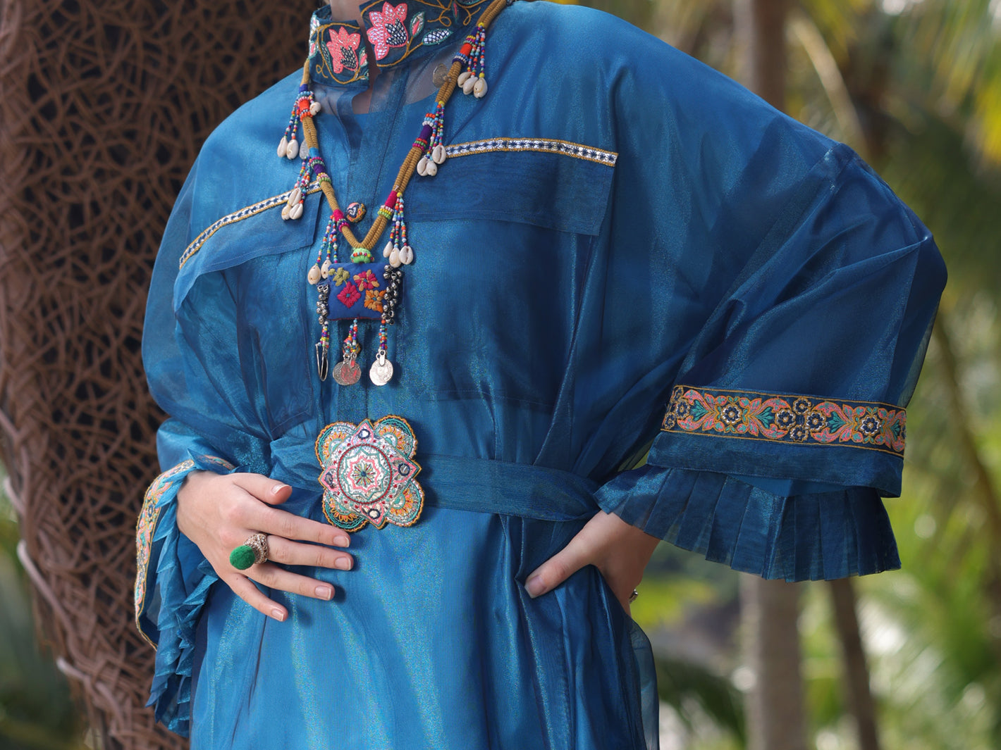Blue Shimmer Net Tunic - AL-LK-964