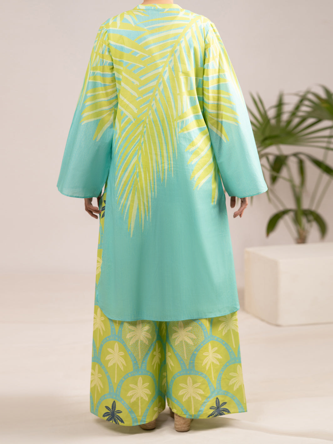 Aqua Blue Lawn 2Pc Stitched - AL-2PS-LKS-1110