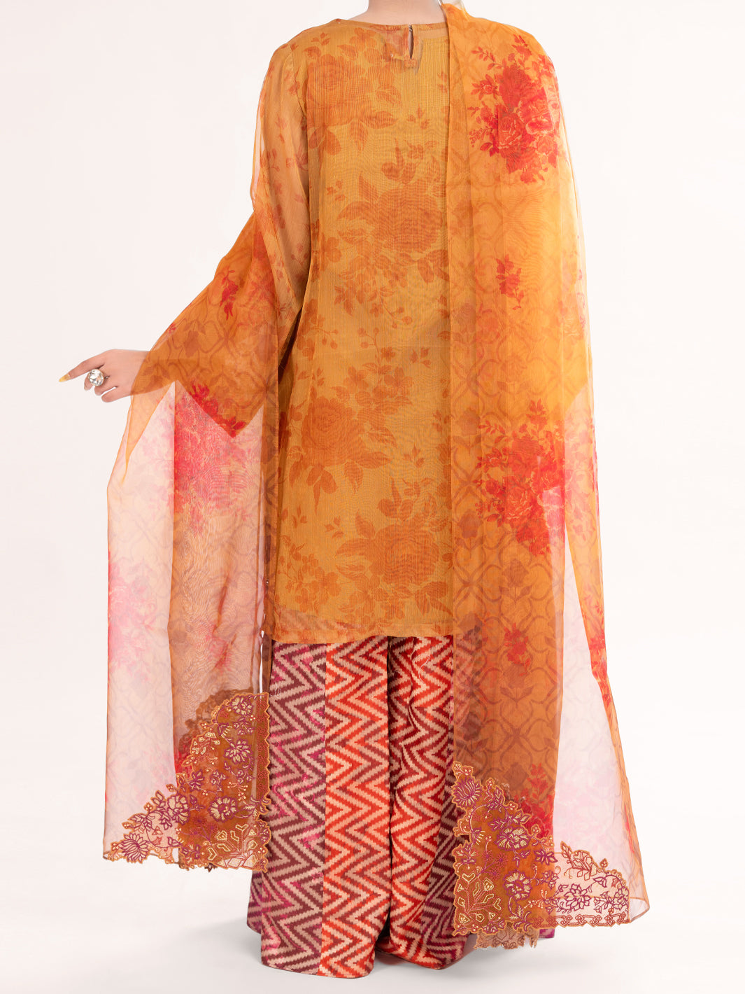 Mustard Mesuri Formal 3Pc Stitched - AL-3PS-LS-571
